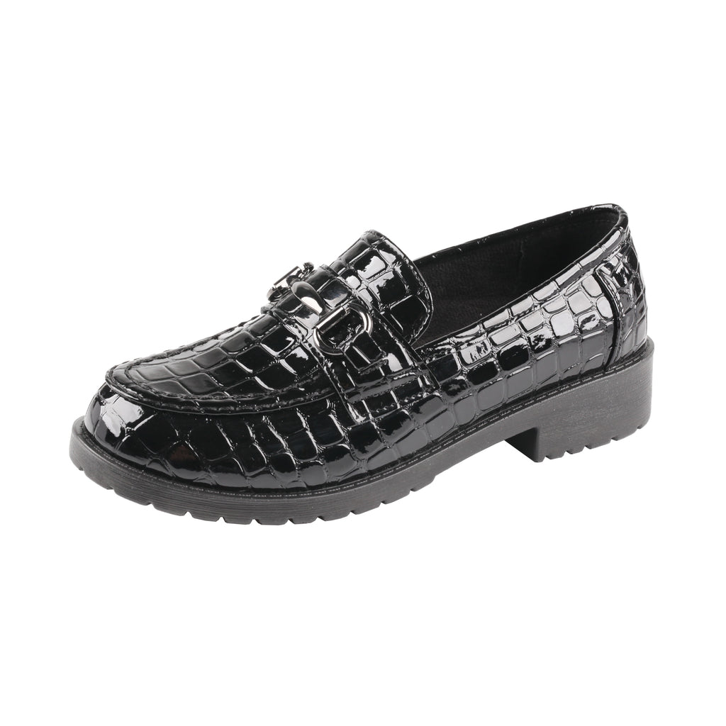 TMA EYES Women's Classic Crocodile Pattern Loafers - Slip-On Low Heel Shoes with Non-Slip TPR Sole - Fashion and Comfortable
