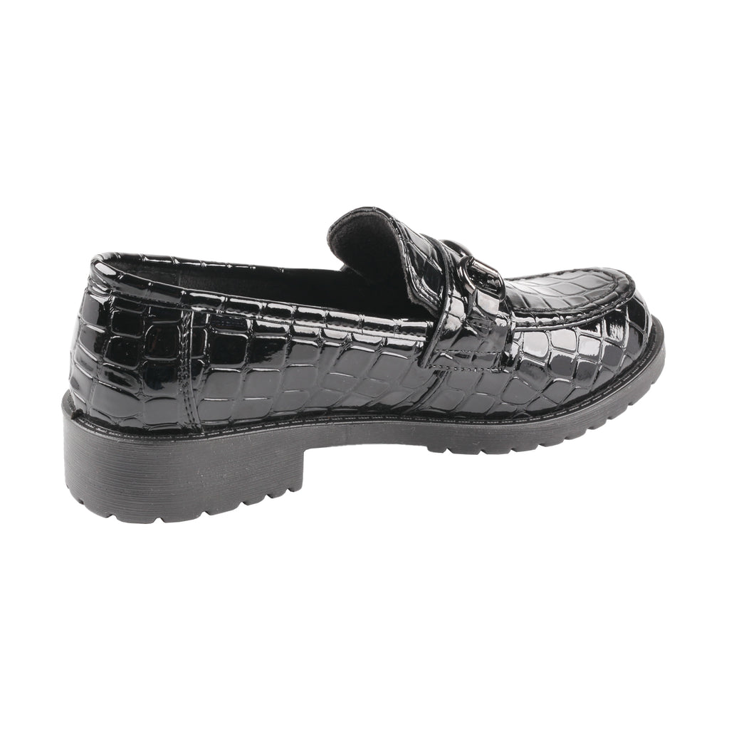 TMA EYES Women's Classic Crocodile Pattern Loafers - Slip-On Low Heel Shoes with Non-Slip TPR Sole - Fashion and Comfortable