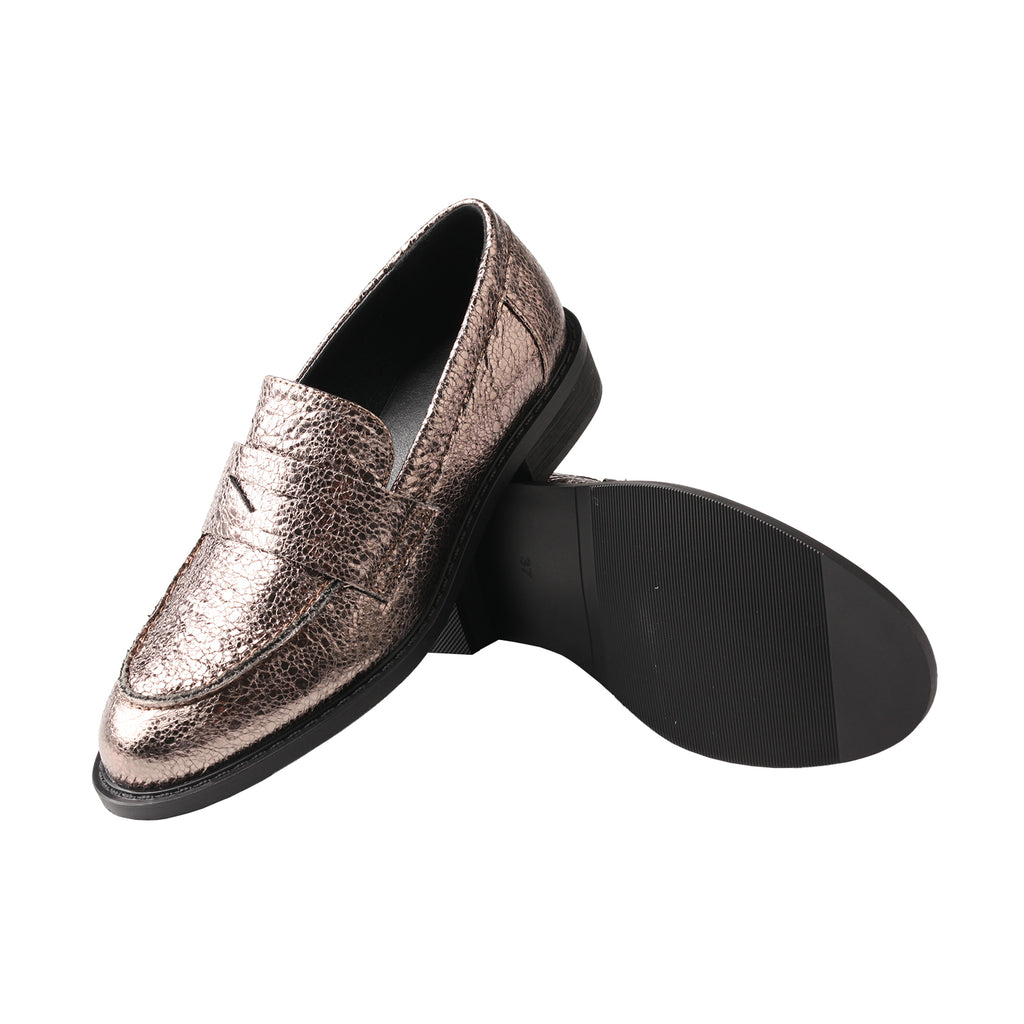 TMA EYES Classic Pointed-Toe Loafer for Women – Snake Print Slip-On Low Chunky Heel Leather Shoes