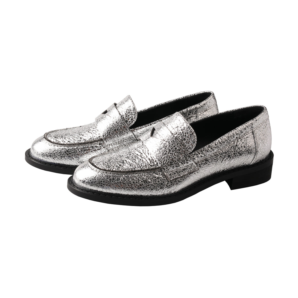 TMA EYES Classic Pointed-Toe Loafer for Women – Snake Print Slip-On Low Chunky Heel Leather Shoes