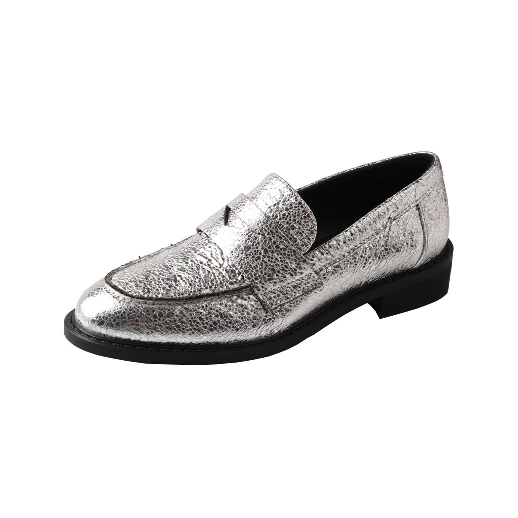 TMA EYES Classic Pointed-Toe Loafer for Women – Snake Print Slip-On Low Chunky Heel Leather Shoes