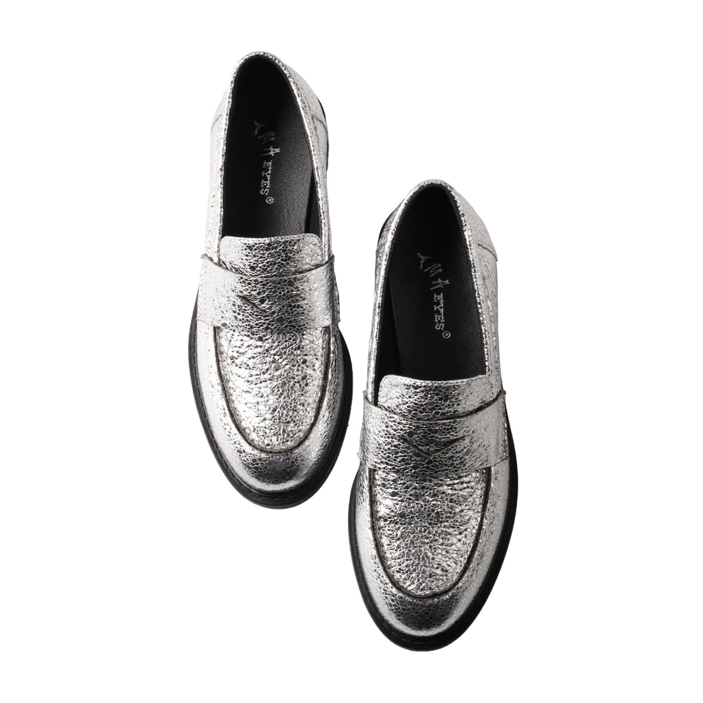 TMA EYES Classic Pointed-Toe Loafer for Women – Snake Print Slip-On Low Chunky Heel Leather Shoes