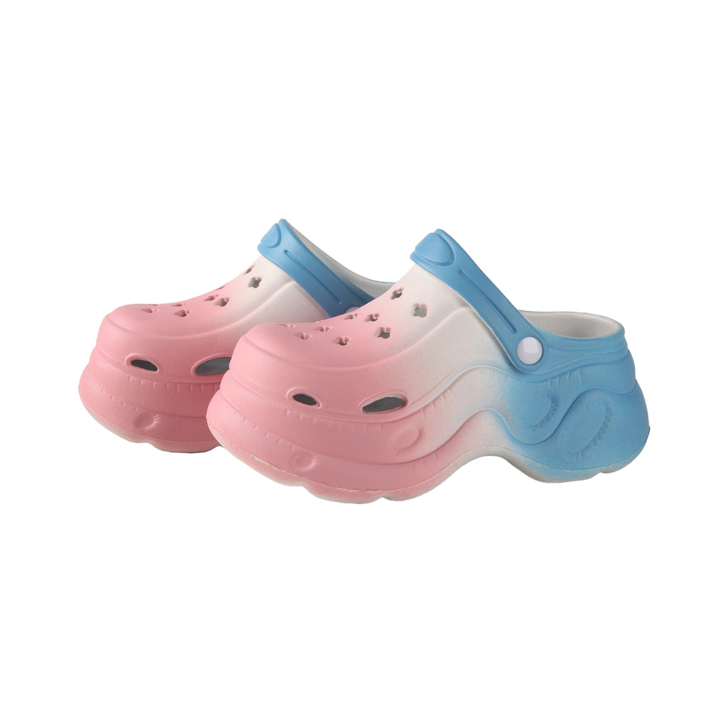 TMA EYES Women's Gradient Color Clogs - Slip-On Platform Graden Clogs with Rotatable Strap Non-Slip & Breathable