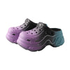 TMA EYES Women's Gradient Color Clogs - Slip-On Platform Graden Clogs with Rotatable Strap Non-Slip & Breathable