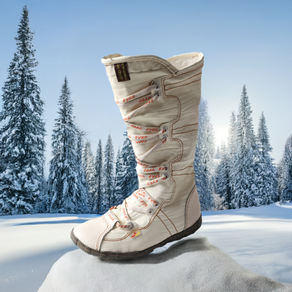 TMA EYES Snake-Embossed Leather and PU Upper Women's Tall Boot