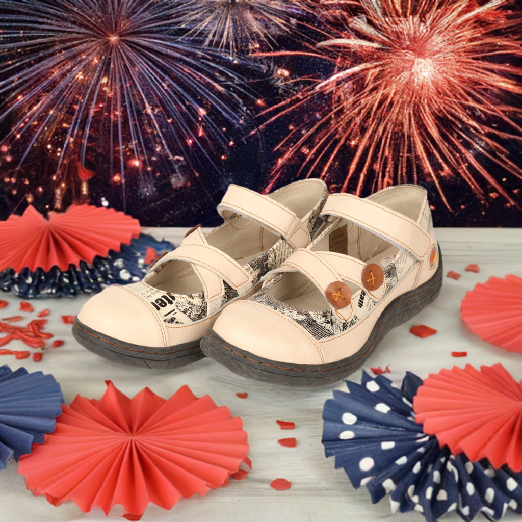 TMA EYES Button Criss Cross Strap Leather Women Flat Shoes