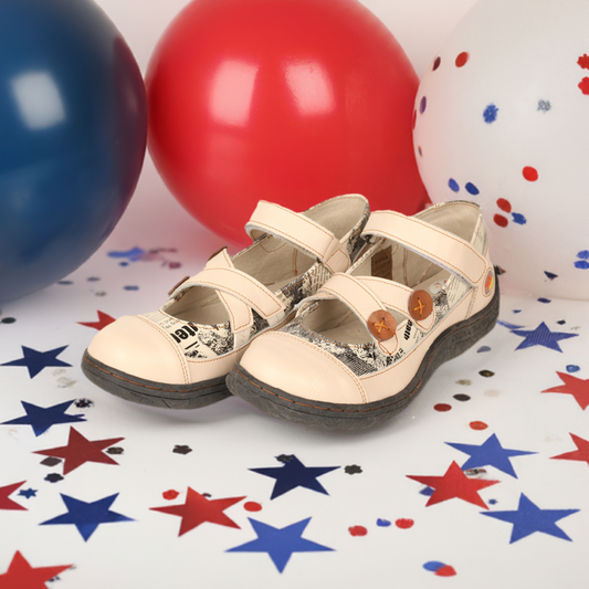 TMA EYES Button Criss Cross Strap Leather Women Flat Shoes